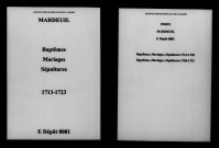 Mardeuil. Baptêmes, mariages, sépultures 1713-1723