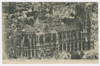 REIMS. Reims en ruines. Côté nord de la cathédrale vu en avion. North side of the cathedral seen from aeroplane.