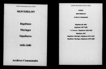 Monthelon. Baptêmes, mariages, sépultures 1656-1680