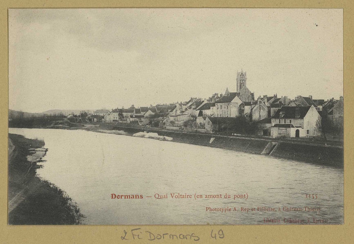 DORMANS. 1155-Quai Voltaire (en amont du pont).
EpernayLib. Cath. (2 - Château-ThierryPhototypie A. Rep. et Filliette).[avant 1914]