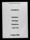 Voipreux. Baptêmes, mariages, sépultures 1730-1739
