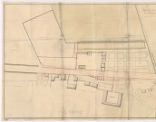 RN 3. Troissy. Plan de la traverse du village de Troissy entre Dormans et Epernay, 1756.