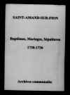 Saint-Amand. Baptêmes, mariages, sépultures 1730-1736