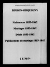 Binson-et-Orquigny. Naissances, mariages, décès, publications de mariage 1853-1862