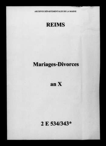 Reims. Mariages, divorces an X