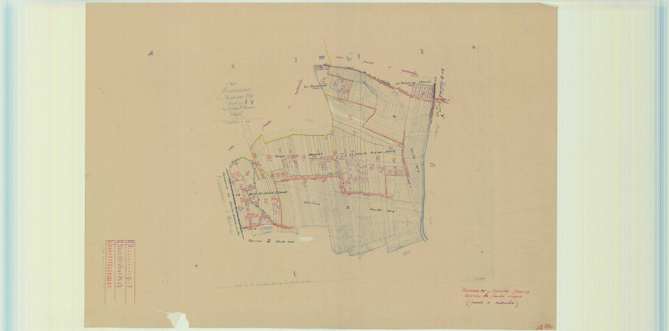 Sommepy-Tahure (51544). Section AU échelle 1/5000, plan mis à jour pour 1956 (section A3 3e partie), plan non régulier (papier)
