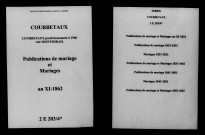 Courbetaux. Publications de mariage, mariages an XI-1862