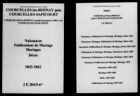 Courcelles-lès-Rosnay. Naissances, publications de mariage, mariages, décès 1853-1862