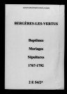 Bergères-lès-Vertus. Baptêmes, mariages, sépultures 1767-1792