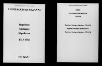 Essarts-lès-Sézanne (Les) . Baptêmes, mariages, sépultures 1713-1792