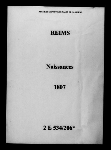 Reims. Naissances 1807