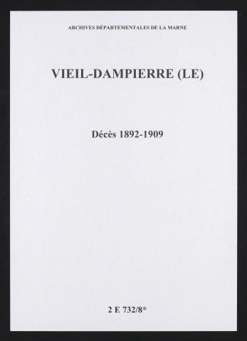 Vieil-Dampierre (Le). Décès 1892-1909