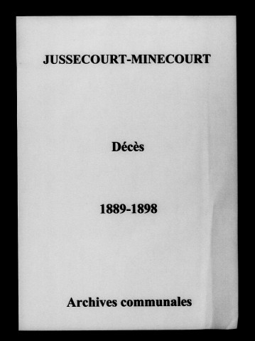 Jussecourt-Minecourt. Décès 1889-1898