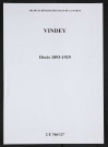 Vindey. Décès 1893-1929