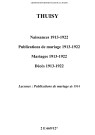 Thuisy. Naissances, publications de mariage, mariages, décès 1913-1922