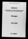 Hurlus. Mariages 1793-1870