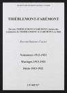 Thiéblemont-Farémont. Naissances, mariages, décès 1913-1921 (reconstitutions)
