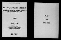 Tilloy. Bellay. Tilloy-et-Bellay. Décès 1793-1870