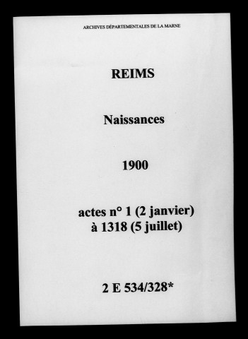 Reims. Naissances 1900