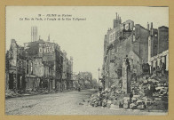 REIMS. 39. Reims en ruines. La rue de Vesle, à l'angle de la rue de Talleyrand / B.F.
(75 - ParisCatala frères).Sans date