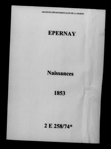 Épernay. Naissances 1853