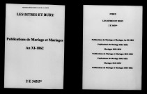 Istres-et-Bury (Les). Publications de mariage, mariages an XI-1862
