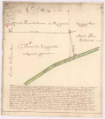 Plan d'une pièce de située au terroir de Courlancy, à Reims, lieux-dit le Champ la Caille (1732), Hazart