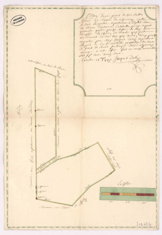 Plan d'une pièce de bois situé au terroir de Chaumuzy apellé le bois Laignelet (9 novembre 1722), Jacques Doligny