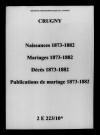Crugny. Naissances, mariages, décès, publications de mariage 1873-1882
