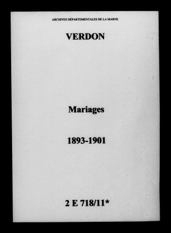 Verdon. Mariages 1893-1901