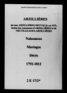 Arzillières. Naissances, mariages, décès 1792-1812