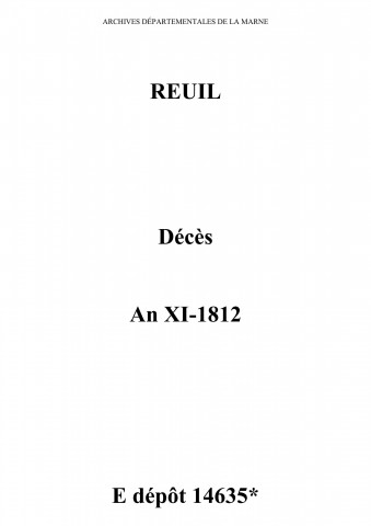 Reuil. Décès an XI-1812