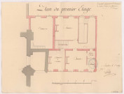 Plan du premier étage, deuxième projet pour le presbytère de Notre Dame de Chaalons, 1755.