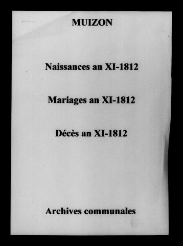 Muizon. Naissances, mariages, décès an XI-1812