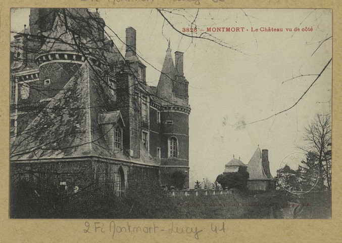 MONTMORT-LUCY. 3828-Le château vu de côté / A . Rep. et Filliette, photographe à Château-Thierry .
Édition Artistique E. R. T.Sans date
