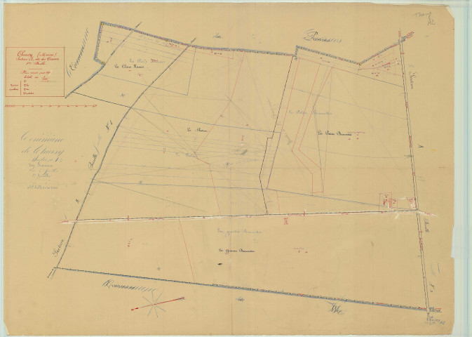 Val-de-Vesle (51571). Section A2 1 échelle 1/2500, plan mis à jour pour 1937, ancienne commune de Thuisy, plan non régulier (papier).