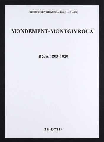 Mondement-Montgivroux. Décès 1893-1929