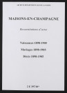 Maisons-en-Champagne. Naissances, mariages, décès 1898-1905 (reconstitutions)