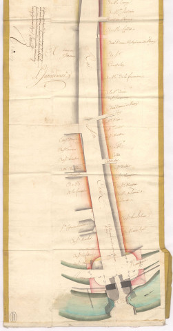 Route nationale n° 4. Plan d'alignement de la rue Ste Croix à Châlons 1767.