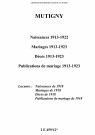 Mutigny. Naissances, mariages, décès, publications de mariage 1913-1923