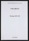 Vouarces. Mariages 1893-1929
