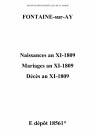 Fontaine-sur-Ay. Naissances, mariages, décès an XI-1809