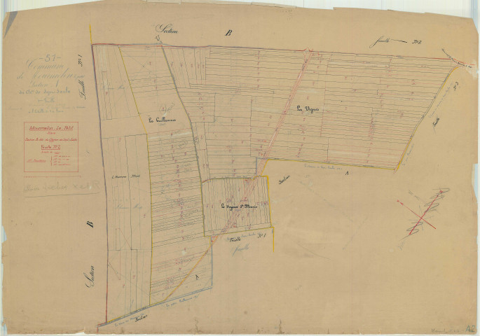 Mourmelon-le-Petit (51389). Section A2 échelle 1/2000, plan mis à jour pour 1934, plan non régulier (papier)