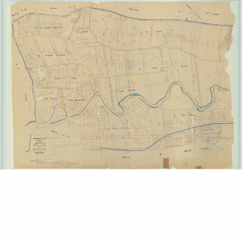 Warmeriville (51660). Section E1 échelle 1/1250, plan mis à jour pour 1958, plan non régulier (papier).
