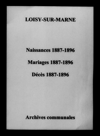 Loisy-sur-Marne. Naissances, mariages, décès 1887-1896