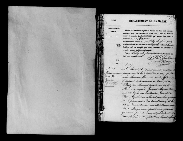 Bassu. Naissances, mariages, décès et tables décennales des naissances, mariages, décès 1873-1883