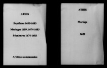 Athis. Baptêmes, mariages, sépultures 1635-1683