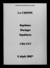 Cheppe (La). Baptêmes, mariages, sépultures 1703-1717
