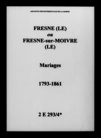 Fresne (Le). Mariages 1793-1861