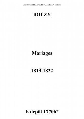 Bouzy. Mariages 1813-1822